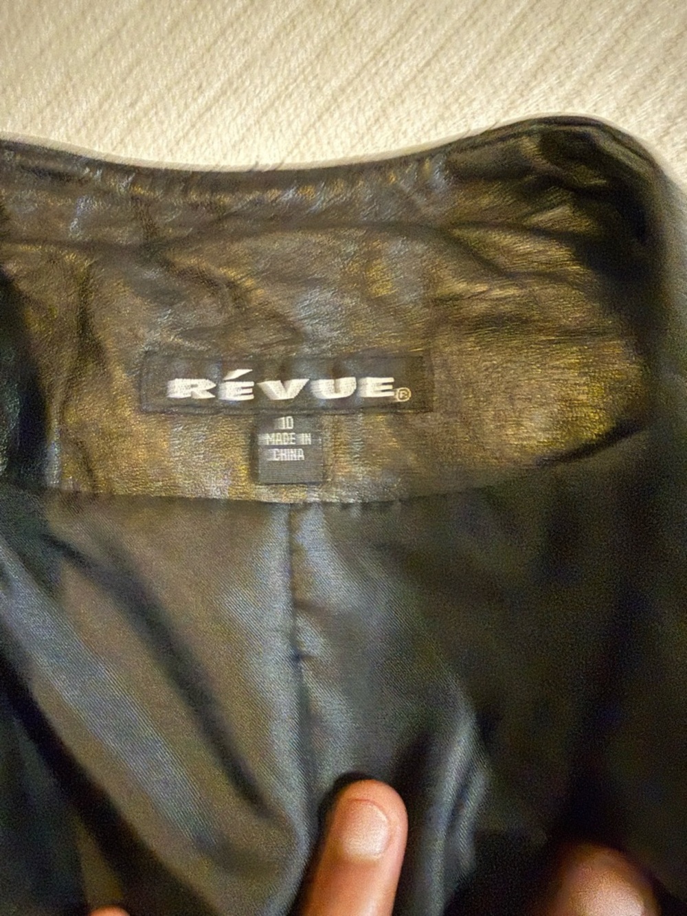 RÉVUE Black 100% Lamb Leather Jacket - Classic Look - Picture 4 of 6